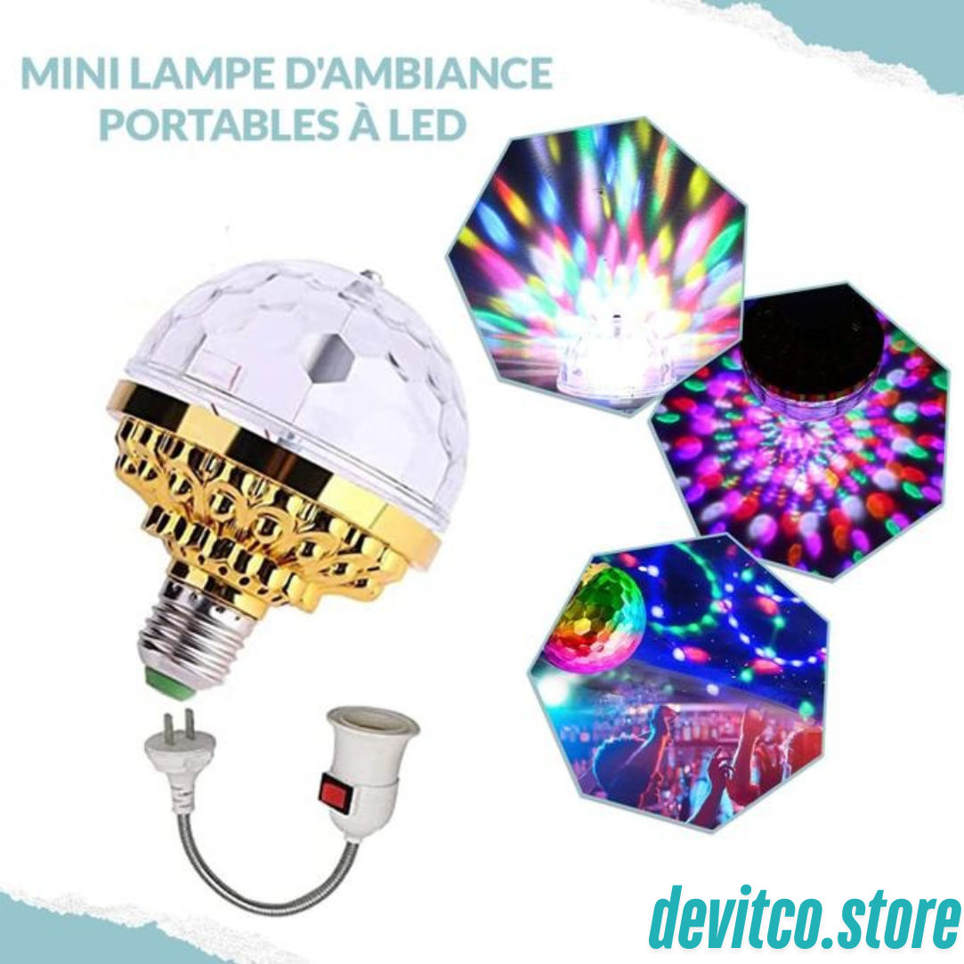 Lumière boule disco rotative colorée