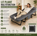 Lit pliant portable réglable (180*60cm)