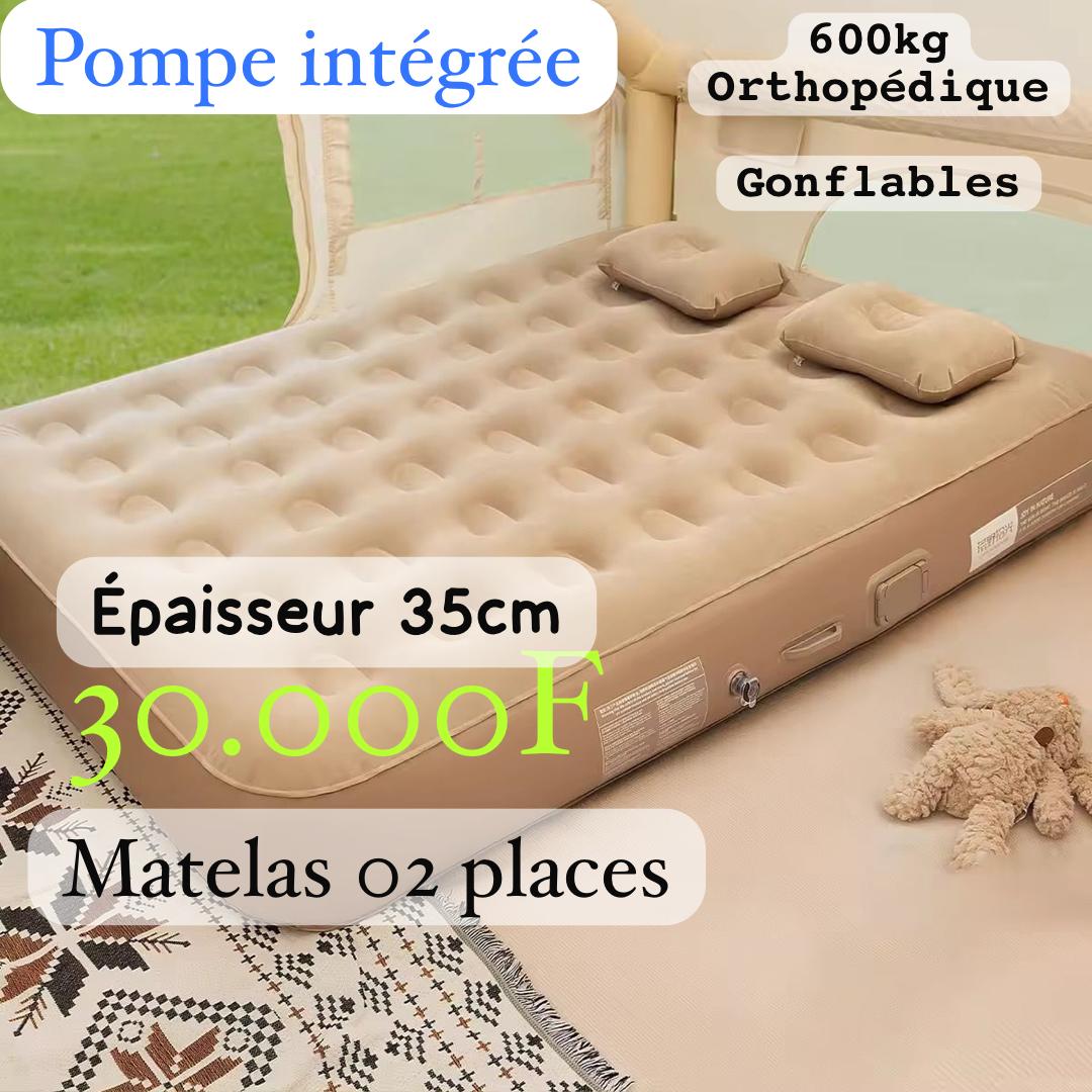 🛏️ Matelas Gonflable Orthopédique pompe intégrée– 2 Places 🌟