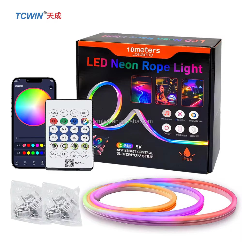 🌈 LED Neon Rope Light – 10 mètres de pure ambiance !