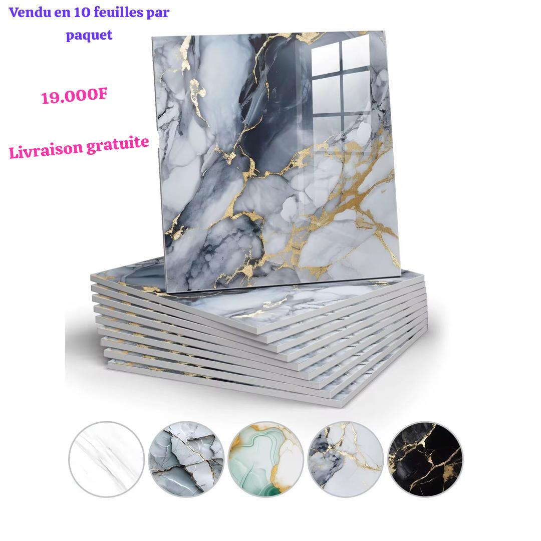Papier marbre PVC anti humidité et moisissure, idéal pour vos appartements 

 

Vendu en ensemble de 10 Feuilles