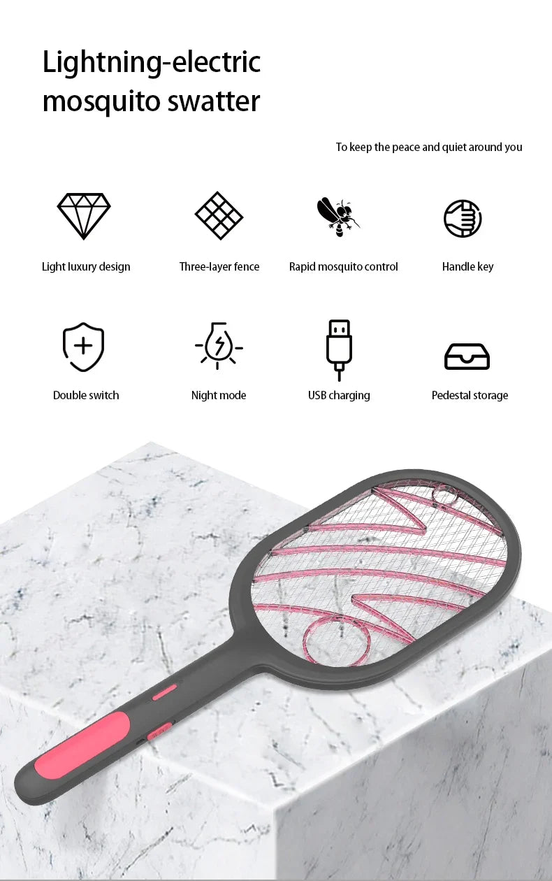 Raquette Anti-moustiques Rechargeable