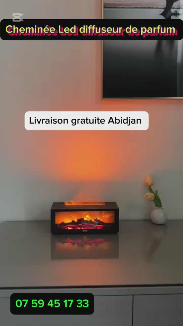 🔥 Diffuseur de Parfum Cheminée LED – Effet Flamme Réaliste 🔥