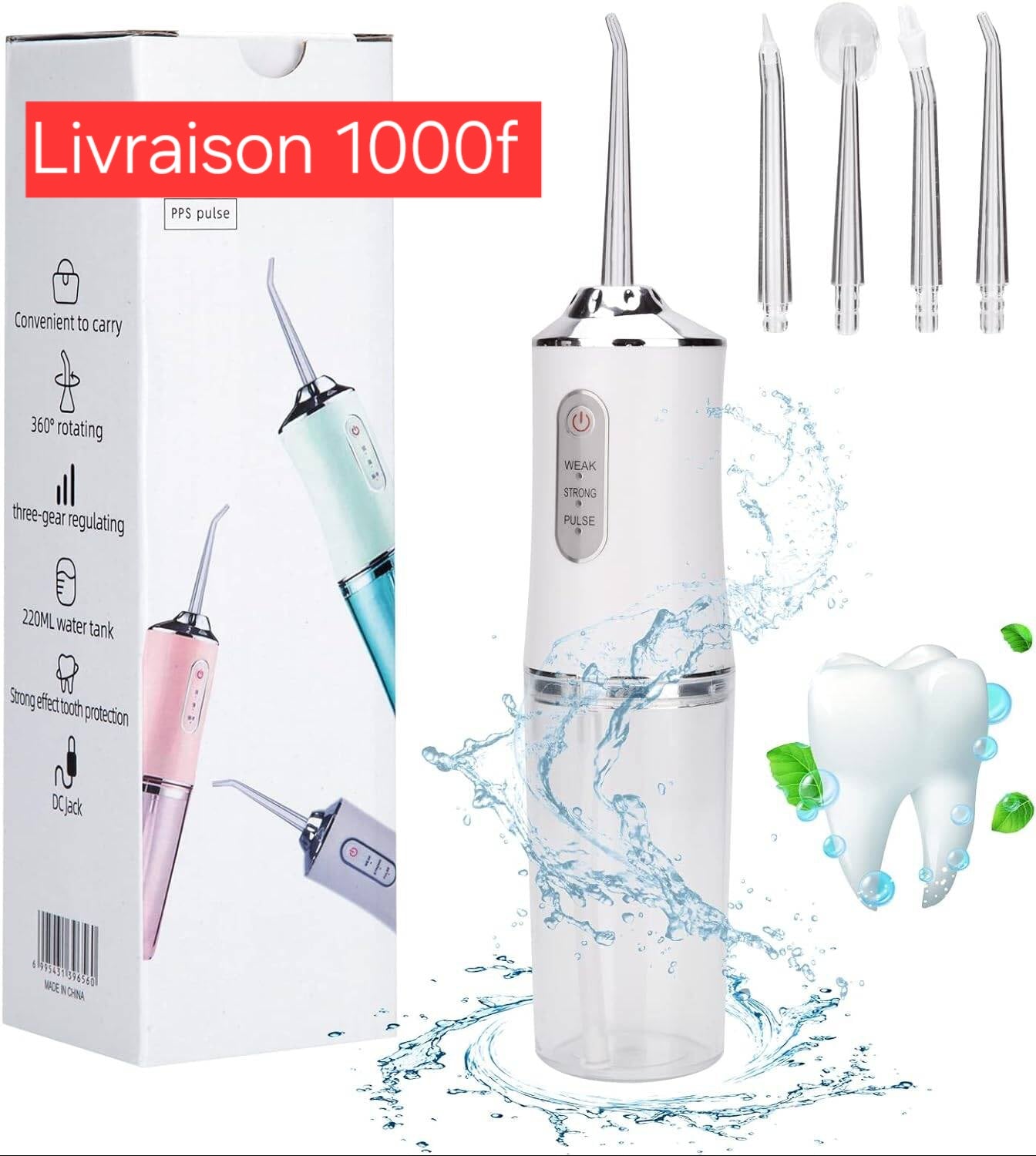 Hydropulseur Dentaire Rechargeable 🦷✨