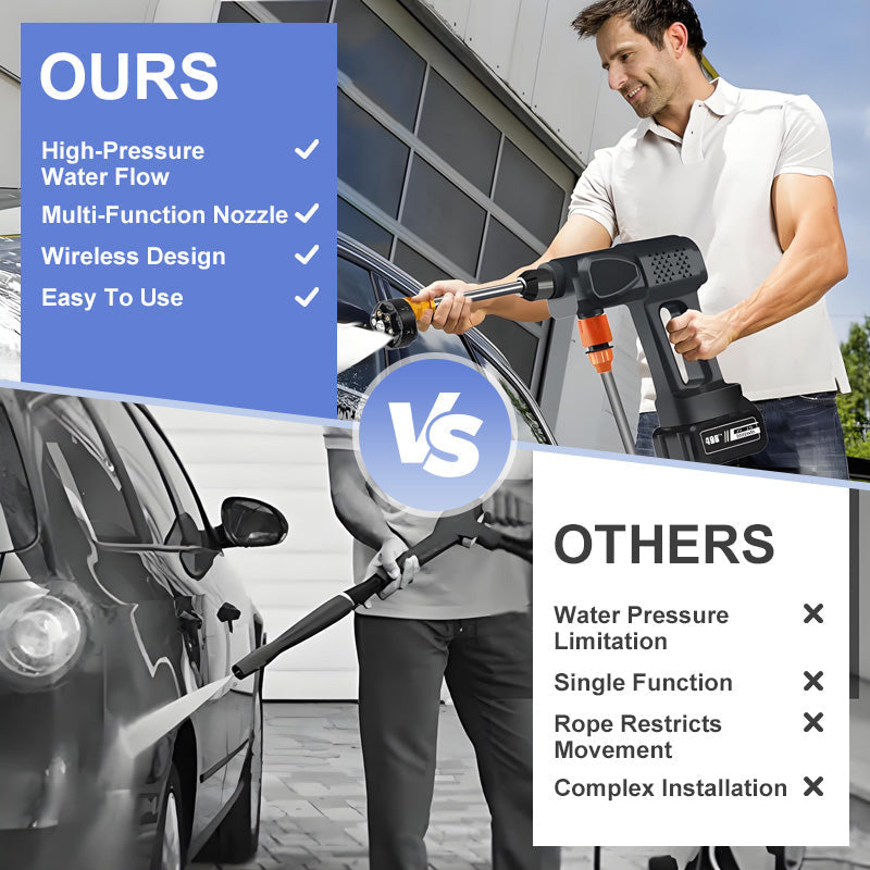 📢📢55% DE RÉDUCTION ! 💦🚗 Machine de Lavage de Voiture Portable – 30 BAR, Sans Fil & Polyvalente pour Auto, Vélo, Terrasse et Plus ! 🔋🌿