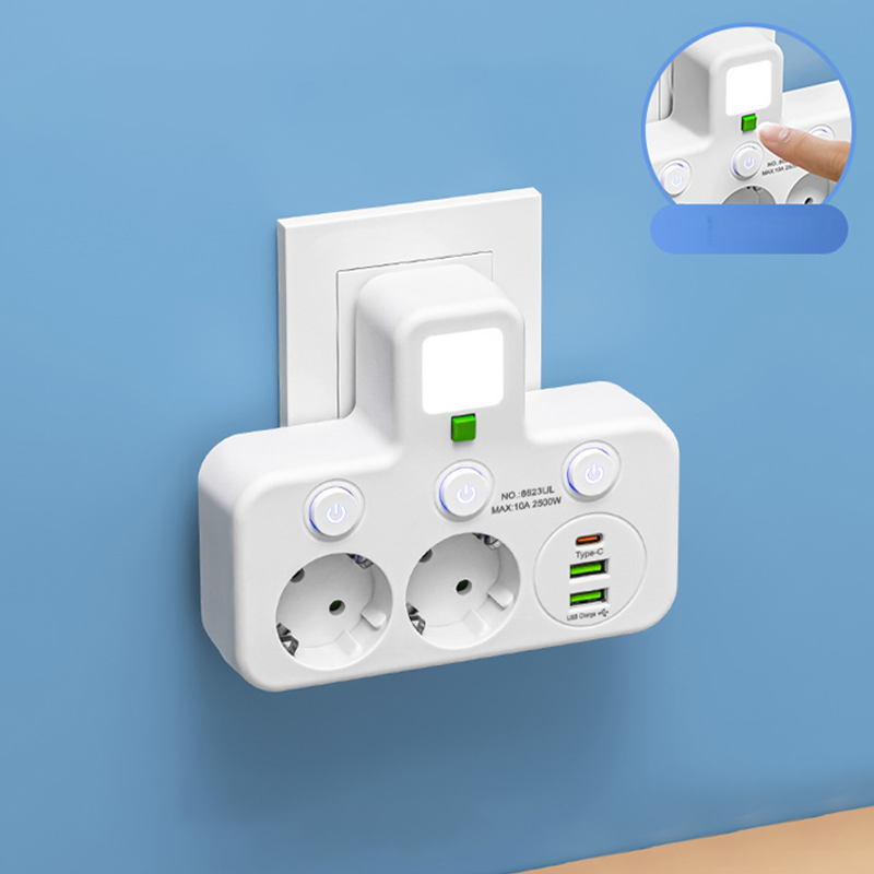 🔌 50% DE RÉDUCTION! 💡 Adaptateur Secteur UE 4 Prises – Interrupteurs Indépendants, Design Compact & Sécurité Maximale 🏠