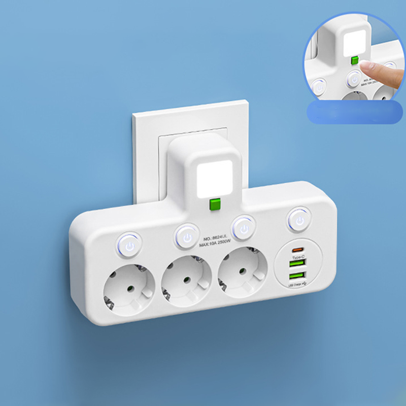 🔌 50% DE RÉDUCTION! 💡 Adaptateur Secteur UE 4 Prises – Interrupteurs Indépendants, Design Compact & Sécurité Maximale 🏠