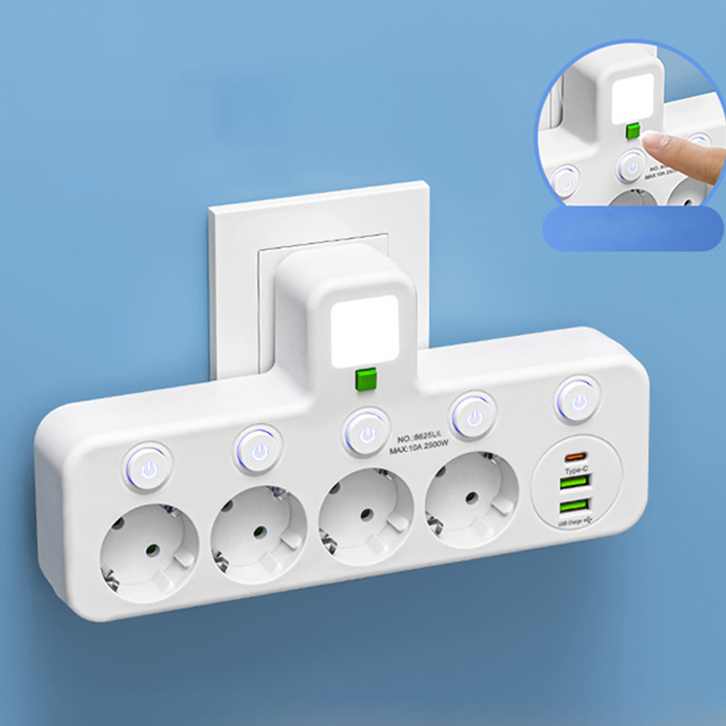 🔌 50% DE RÉDUCTION! 💡 Adaptateur Secteur UE 4 Prises – Interrupteurs Indépendants, Design Compact & Sécurité Maximale 🏠