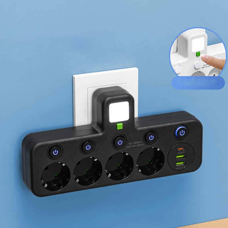 🔌 50% DE RÉDUCTION! 💡 Adaptateur Secteur UE 4 Prises – Interrupteurs Indépendants, Design Compact & Sécurité Maximale 🏠